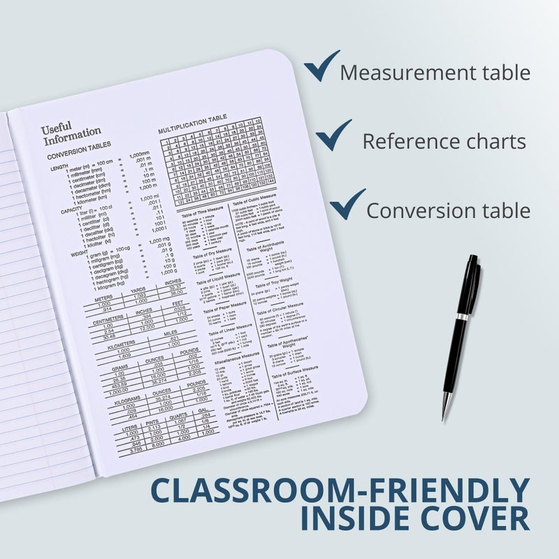 ROARING SPRING Hard Cover Composition Notebook, Black Marble Comp Book, 9.75â€³ x 7.5â€³, College-Ruled with Margin, 100 Sheets (200 Pages), Made in USA - Image 4